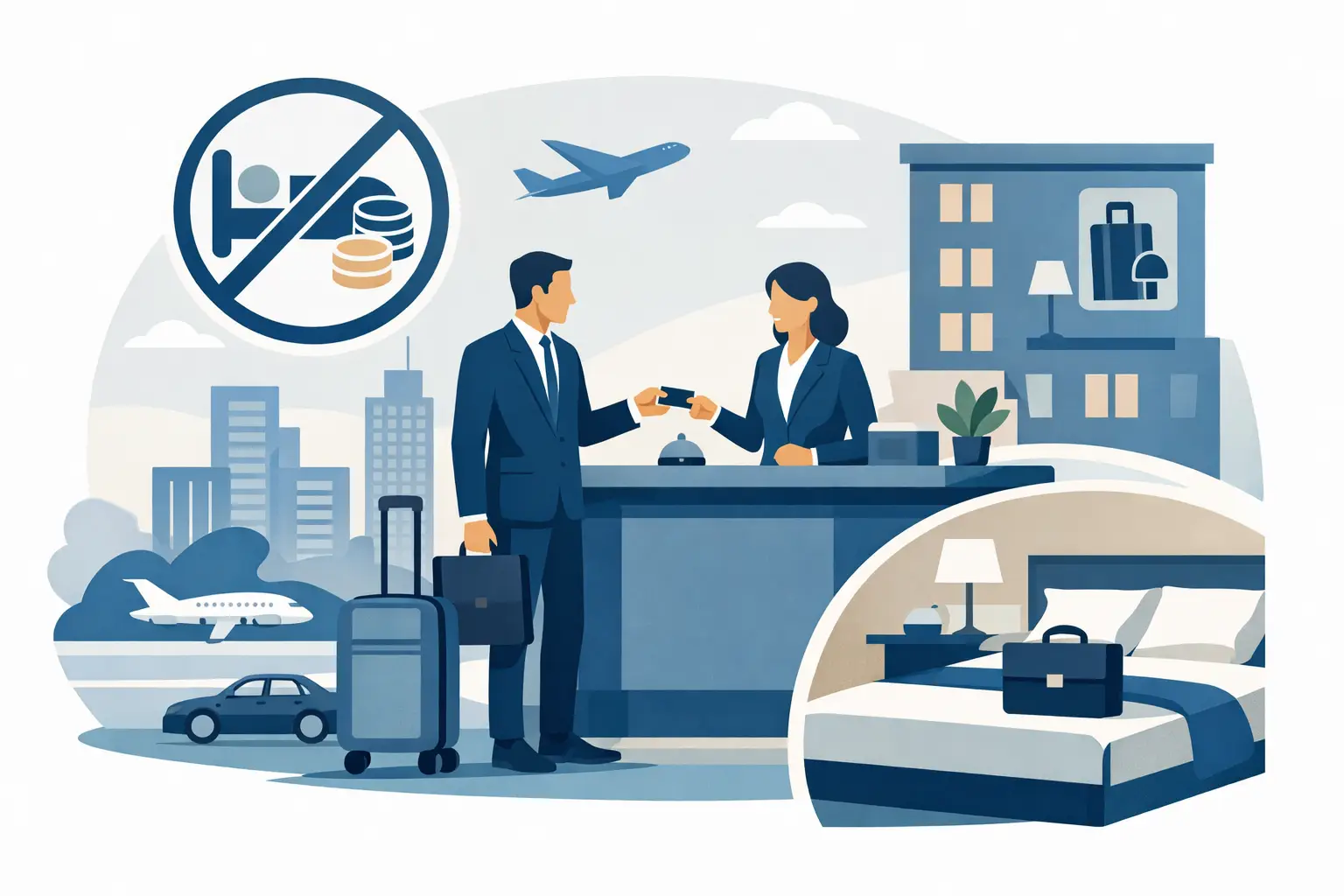 Businessaufenthalt ohne Bettensteuer als Beispiel