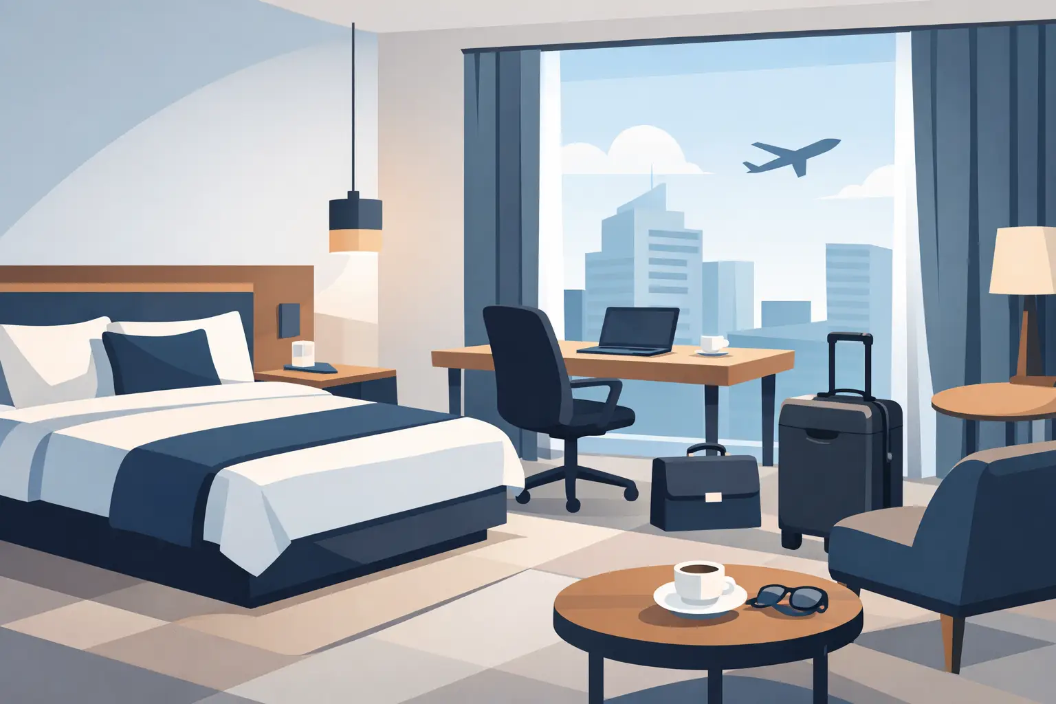 Moderne Hotelzimmer für die Geschäftsreise